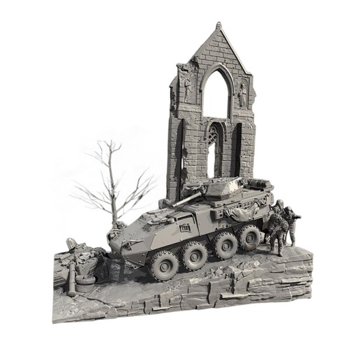 Ruine haus szene ornament - 1:72,
